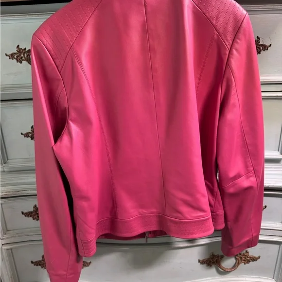 Valerie Stevens Vibrant Pink Leather Jacket - Picture 15 of 15